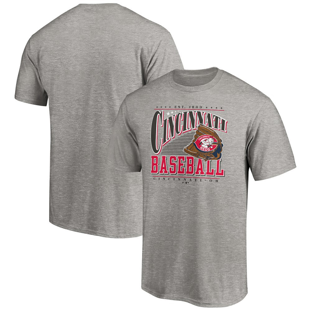 Cincinnati Reds Cooperstown Collection Winning Time T-Shirt - Heather Gray