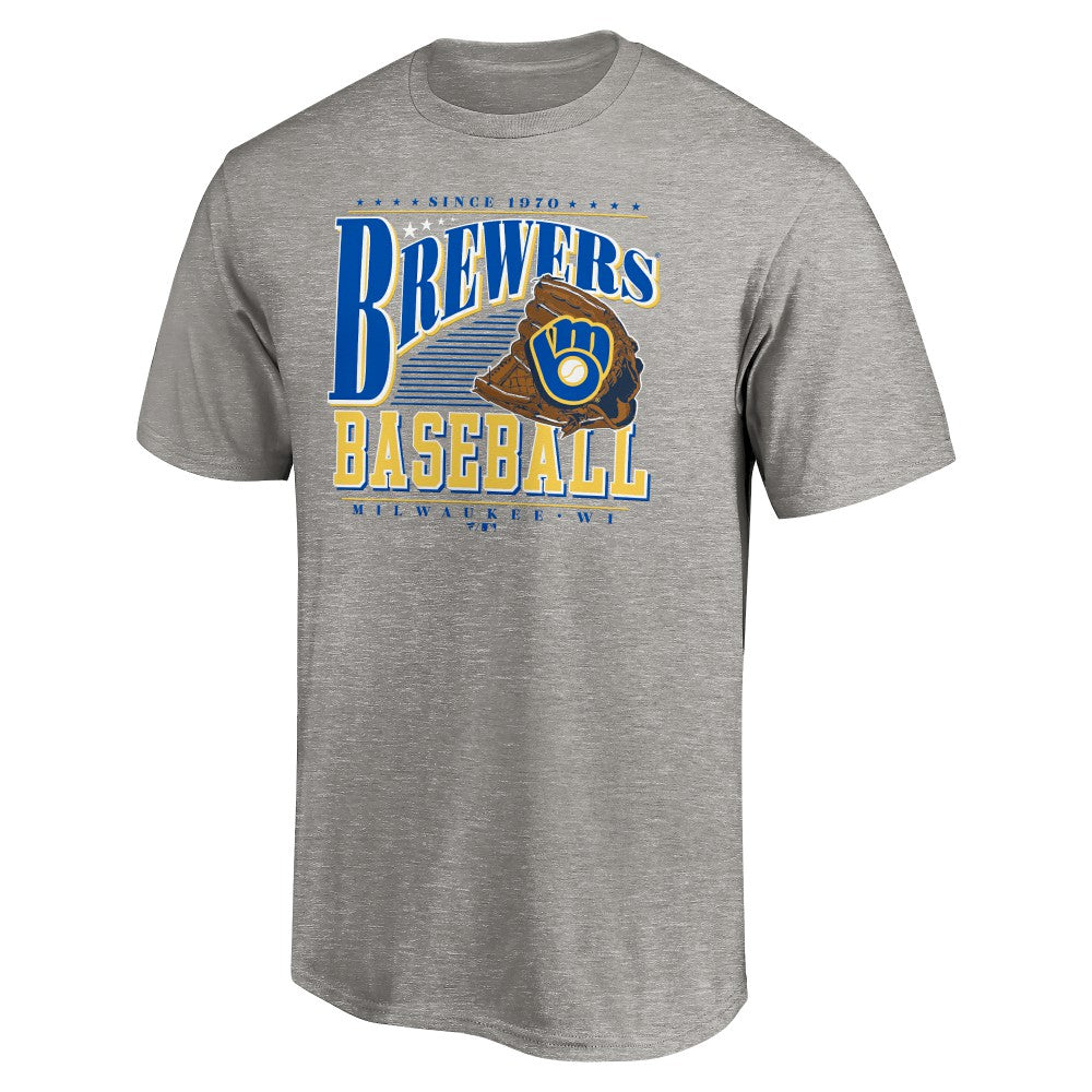 Milwaukee Brewers Cooperstown Collection Winning Time T-Shirt - Heather Gray