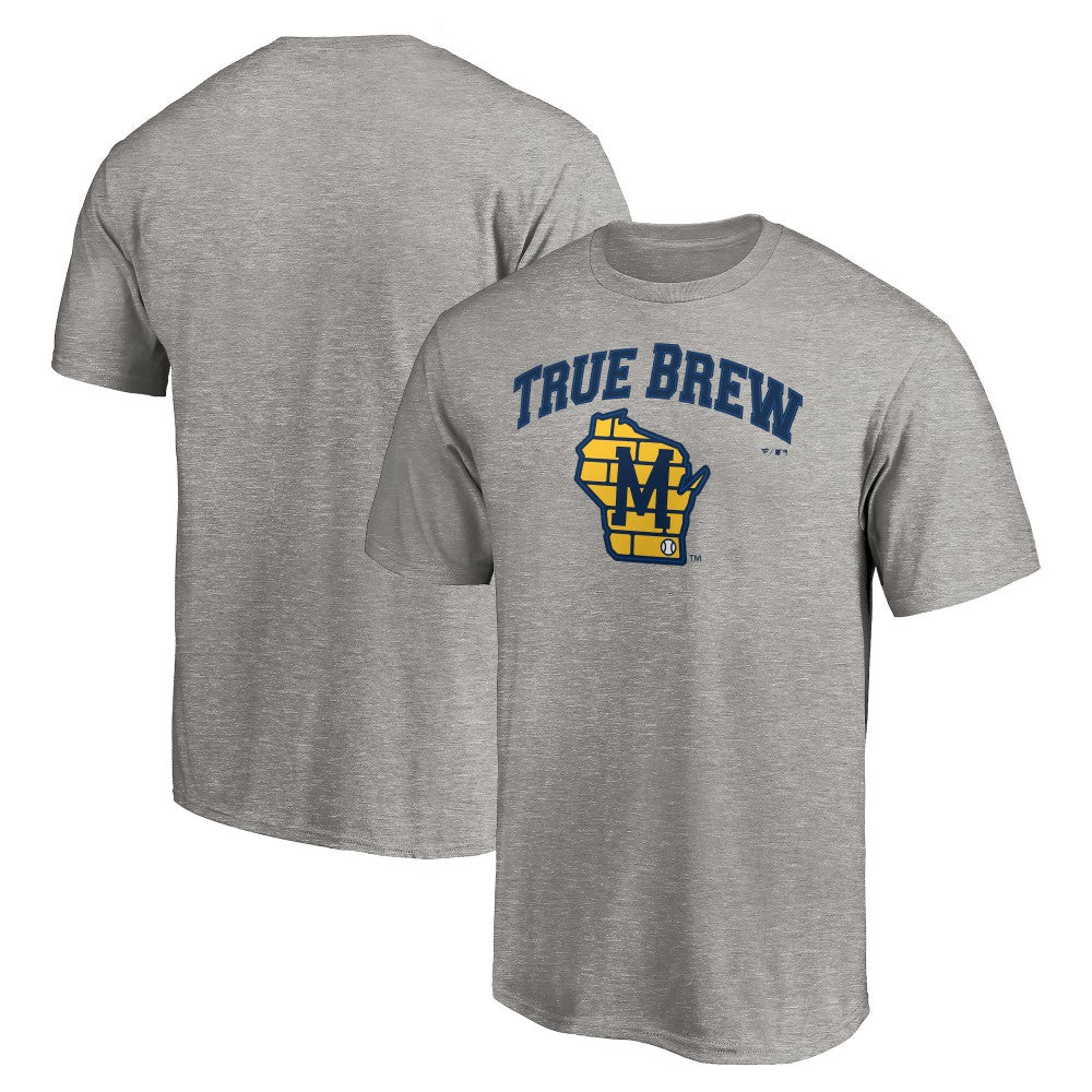 Milwaukee Brewers Team Heater T-Shirt - Heather Gray