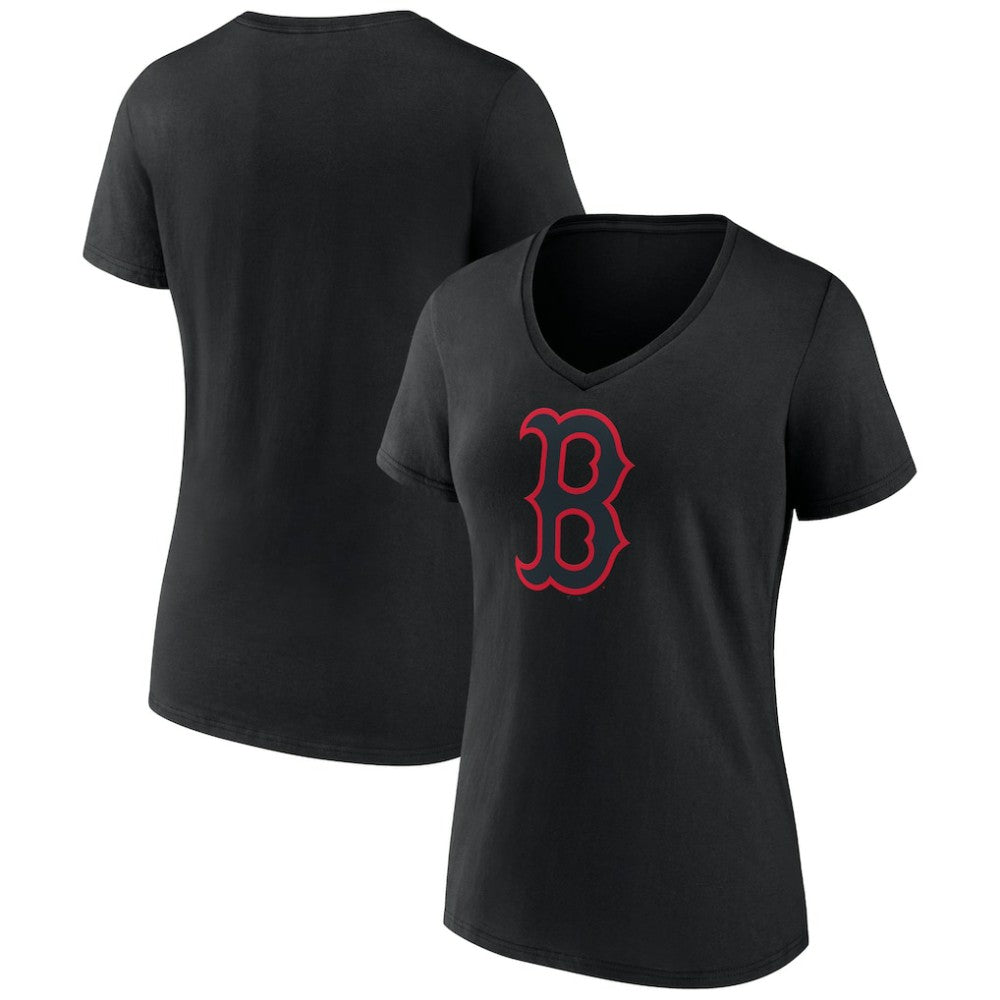 Boston Red Sox Women's Rough Diamond V-Neck T-Shirt - Black