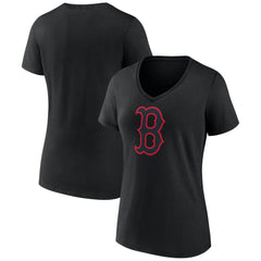 Boston Red Sox Women's Rough Diamond V-Neck T-Shirt - Black