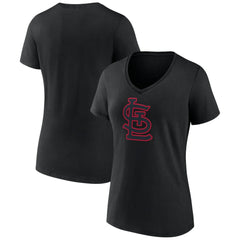 St. Louis Cardinals Women's Rough Diamond V-Neck T-Shirt - Black