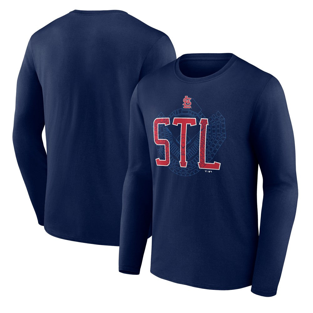 St. Louis Cardinals Paint the Black Long Sleeve T-Shirt - Navy