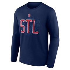 St. Louis Cardinals Paint the Black Long Sleeve T-Shirt - Navy