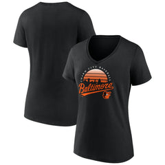 Baltimore Orioles Women's One Champion V-Neck T-Shirt - Black