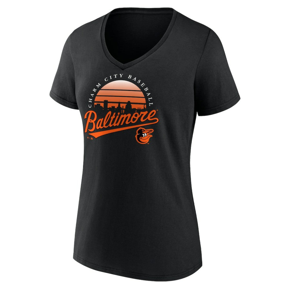 Baltimore Orioles Women's One Champion V-Neck T-Shirt - Black