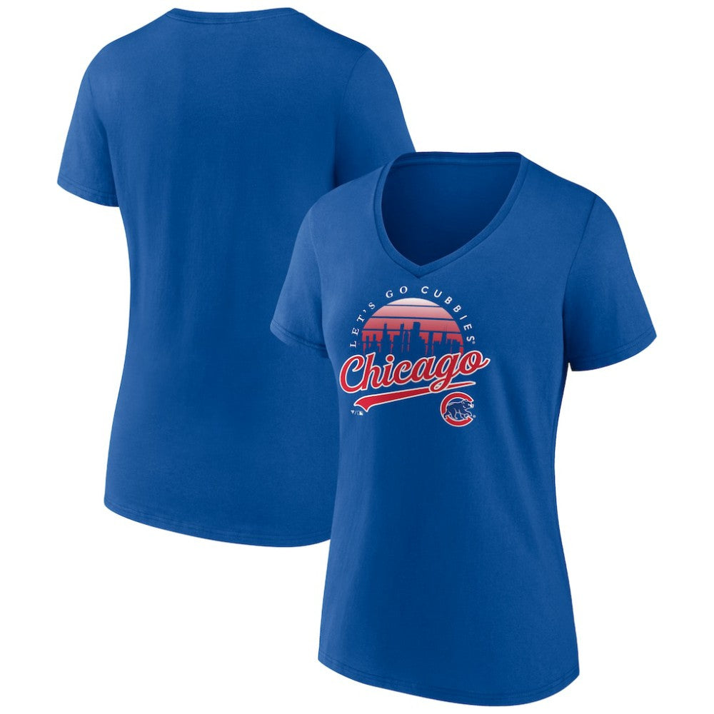 Chicago Cubs Women's One Champion V-Neck T-Shirt - Royal