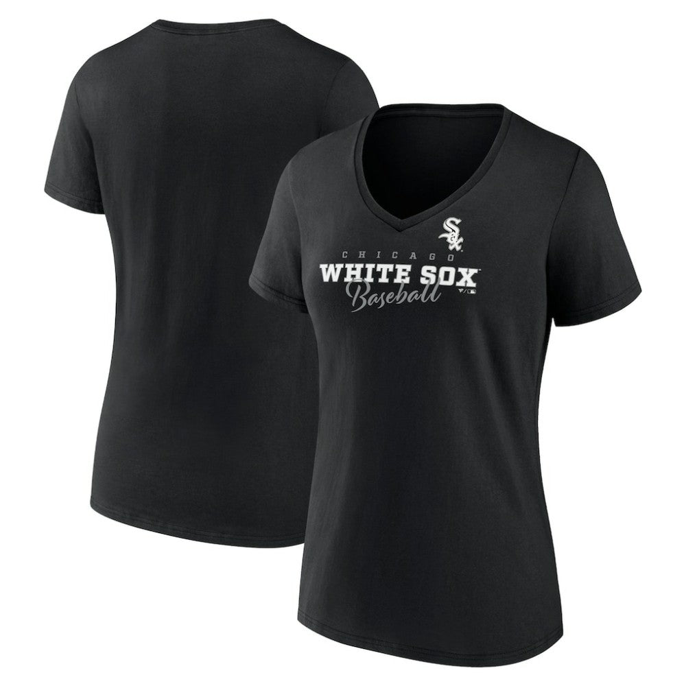 Chicago White Sox Women's Back In Business V-Neck T-Shirt - Black