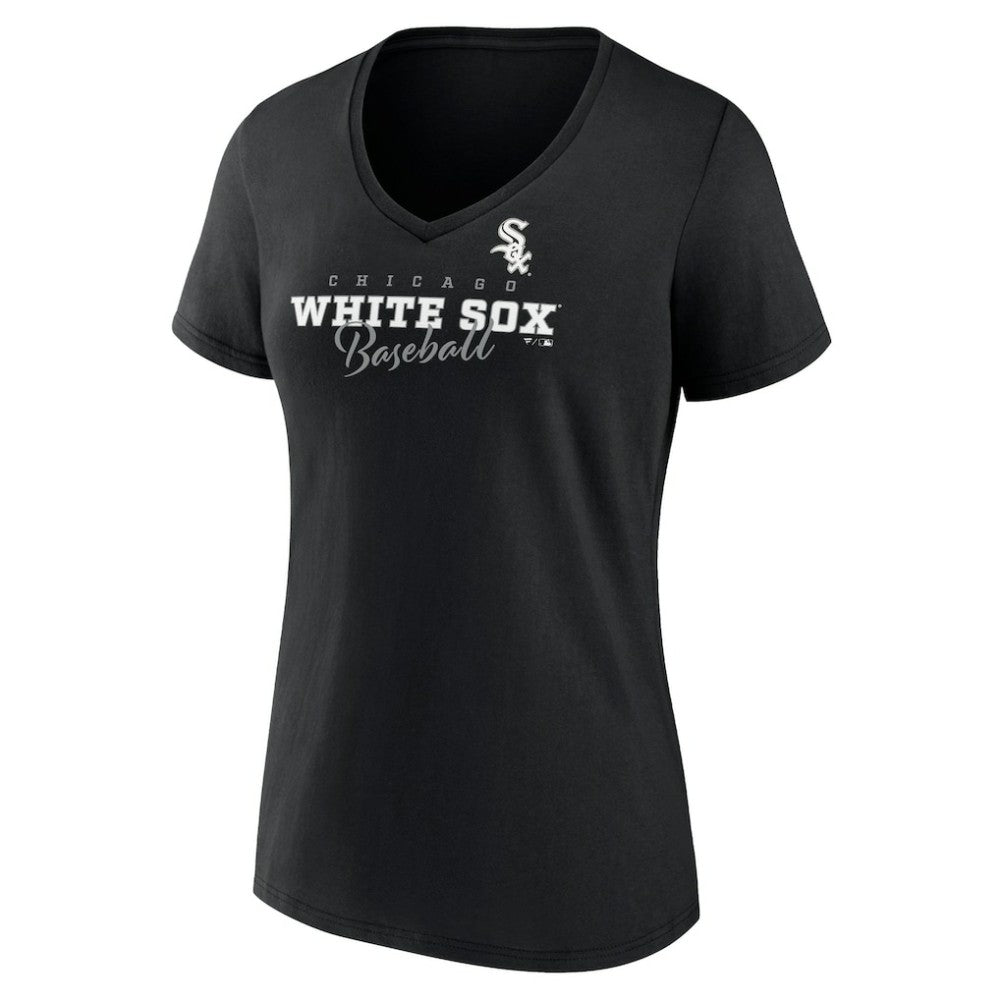 Chicago White Sox Women's Back In Business V-Neck T-Shirt - Black
