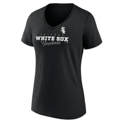 Chicago White Sox Women's Back In Business V-Neck T-Shirt - Black
