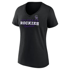 Colorado Rockies Women's Back In Business V-Neck T-Shirt - Black