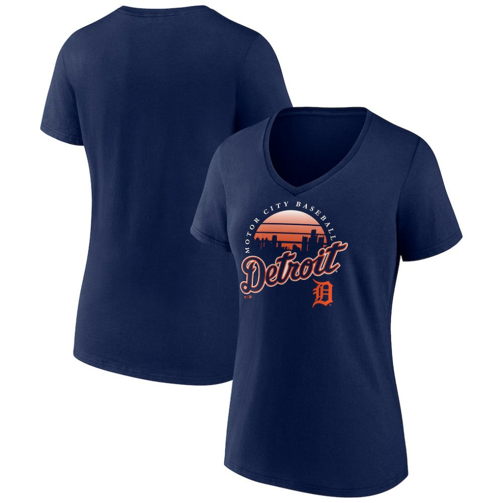 Detroit Tigers Women's One Champion V-Neck T-Shirt - Navy