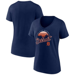 Detroit Tigers Women's One Champion V-Neck T-Shirt - Navy