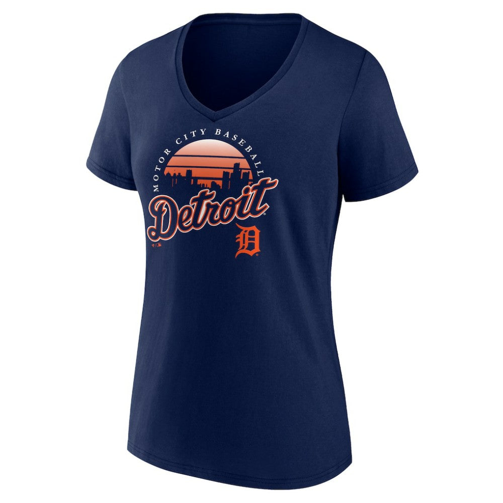 Detroit Tigers Women's One Champion V-Neck T-Shirt - Navy