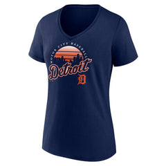 Detroit Tigers Women's One Champion V-Neck T-Shirt - Navy