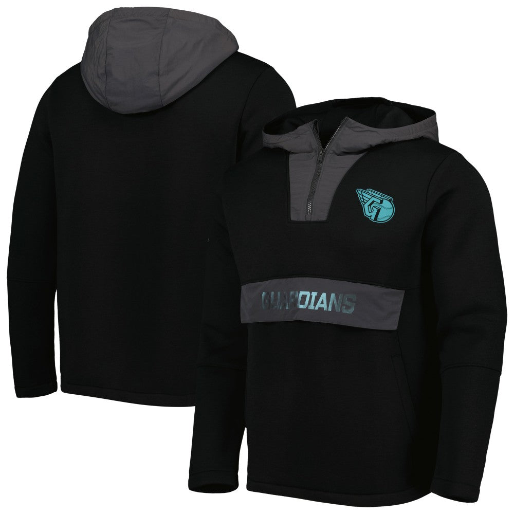 Cleveland Guardians Levelwear Ruckus Quarter-Zip Hoodie - Black