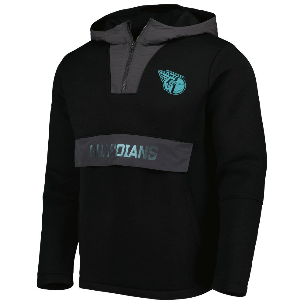 Cleveland Guardians Levelwear Ruckus Quarter-Zip Hoodie - Black