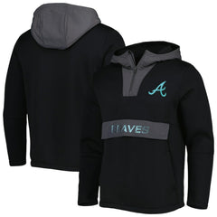 Atlanta Braves Levelwear Ruckus Quarter-Zip Hoodie - Black