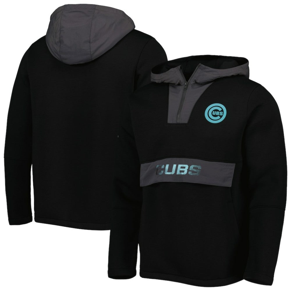 Chicago Cubs Levelwear Ruckus Quarter-Zip Hoodie - Black
