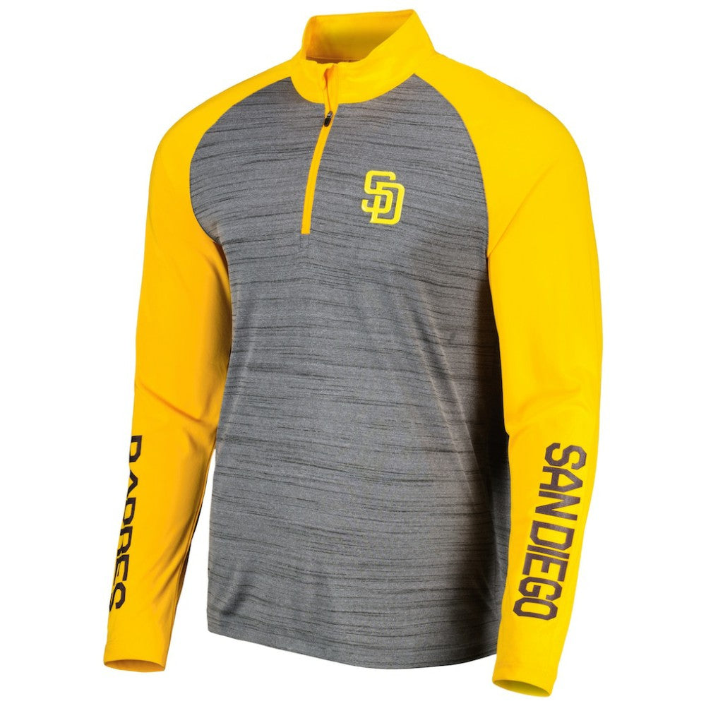 San Diego Padres Levelwear Vandal Raglan Quarter-Zip Top - Heather Gray