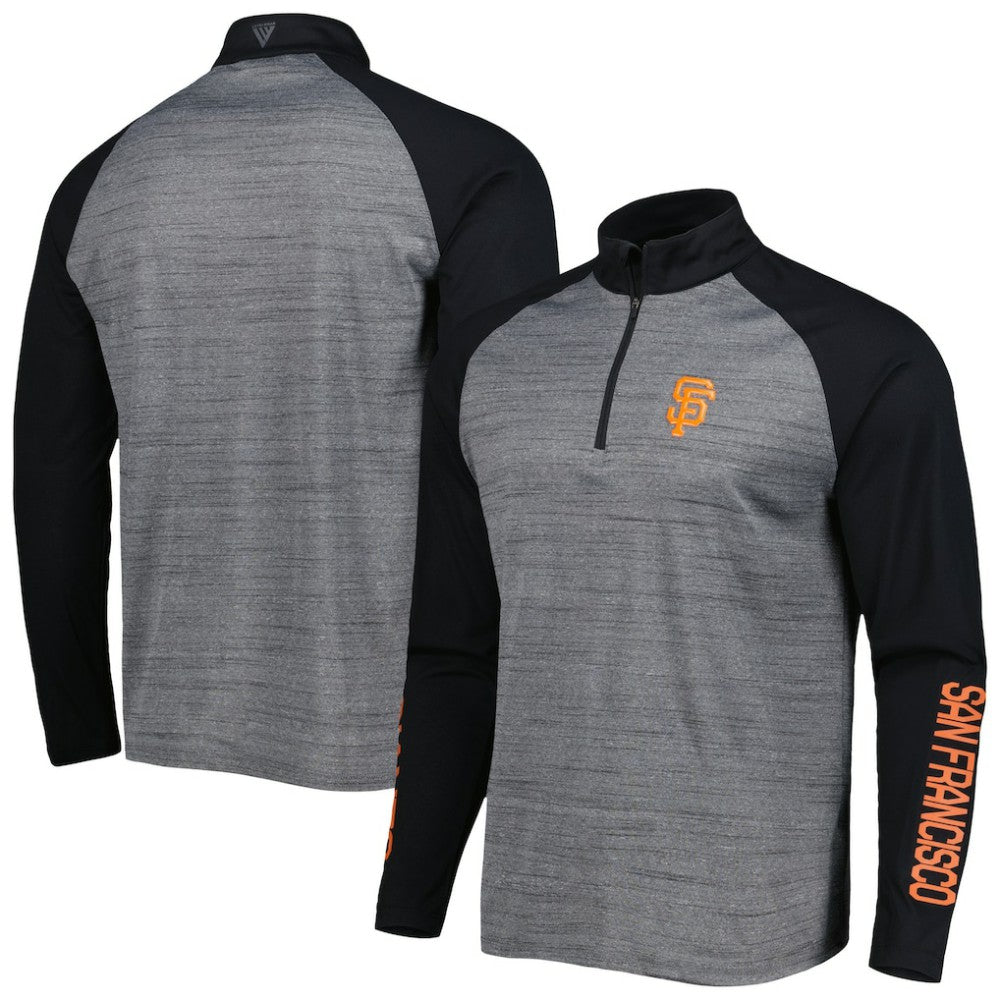 San Francisco Giants Levelwear Vandal Raglan Quarter-Zip Top - Heather Gray