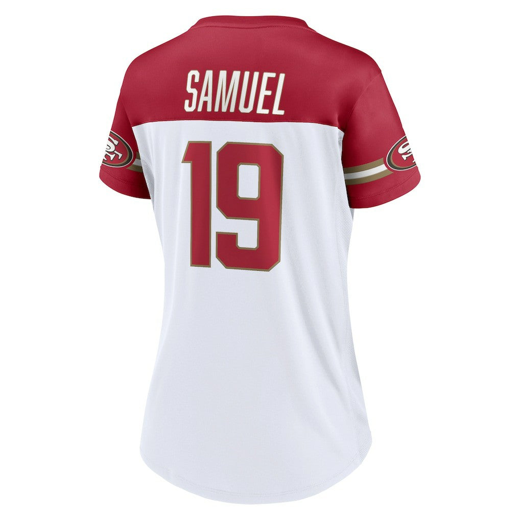 Deebo Samuel San Francisco 49ers Women's Athena Name & Number V-Neck Top - White on sale