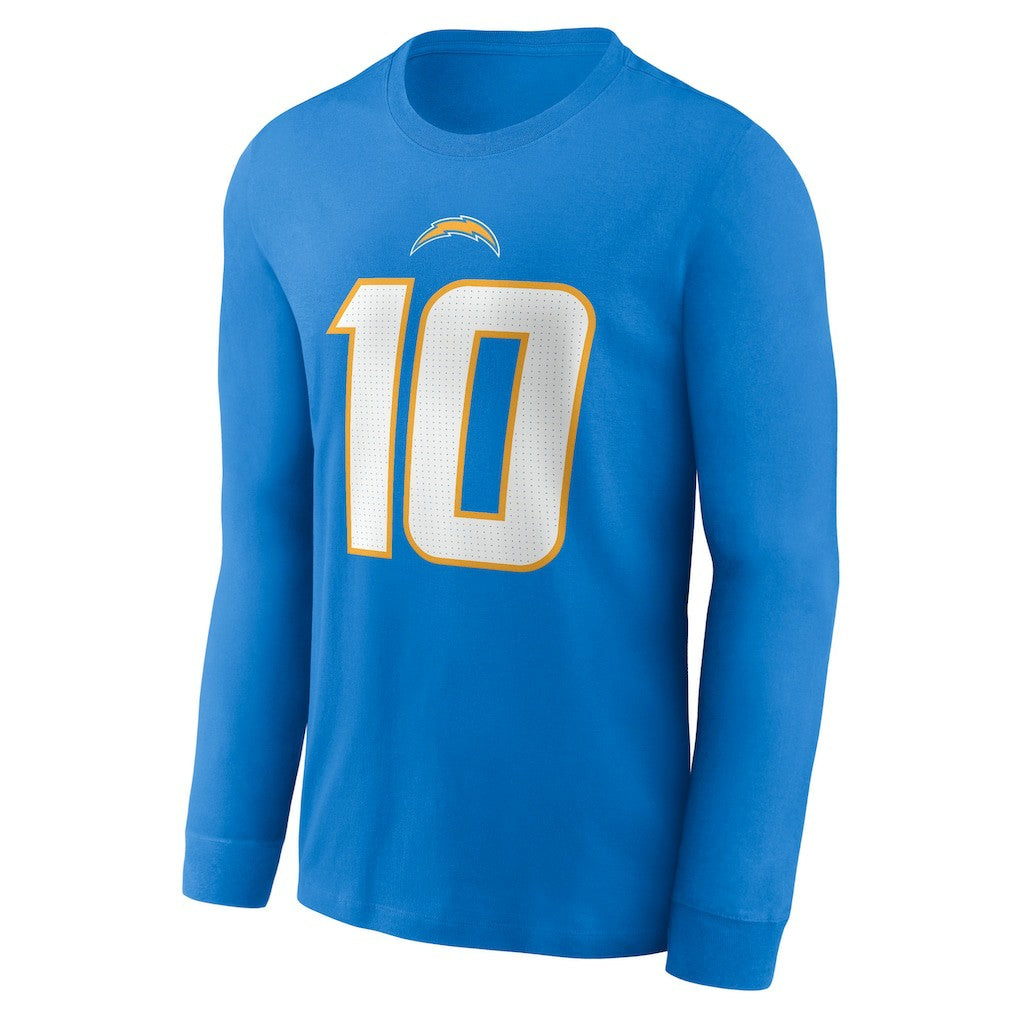 Justin Herbert Los Angeles Chargers Player Name & Number Long Sleeve T-Shirt - Powder Blue | Nike cheap