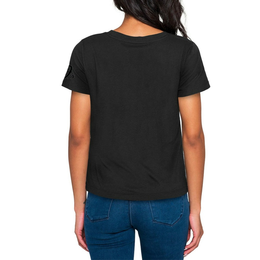 Baltimore Orioles Women's 2023 City Connect Cap Logo T-Shirt - Black | New Era