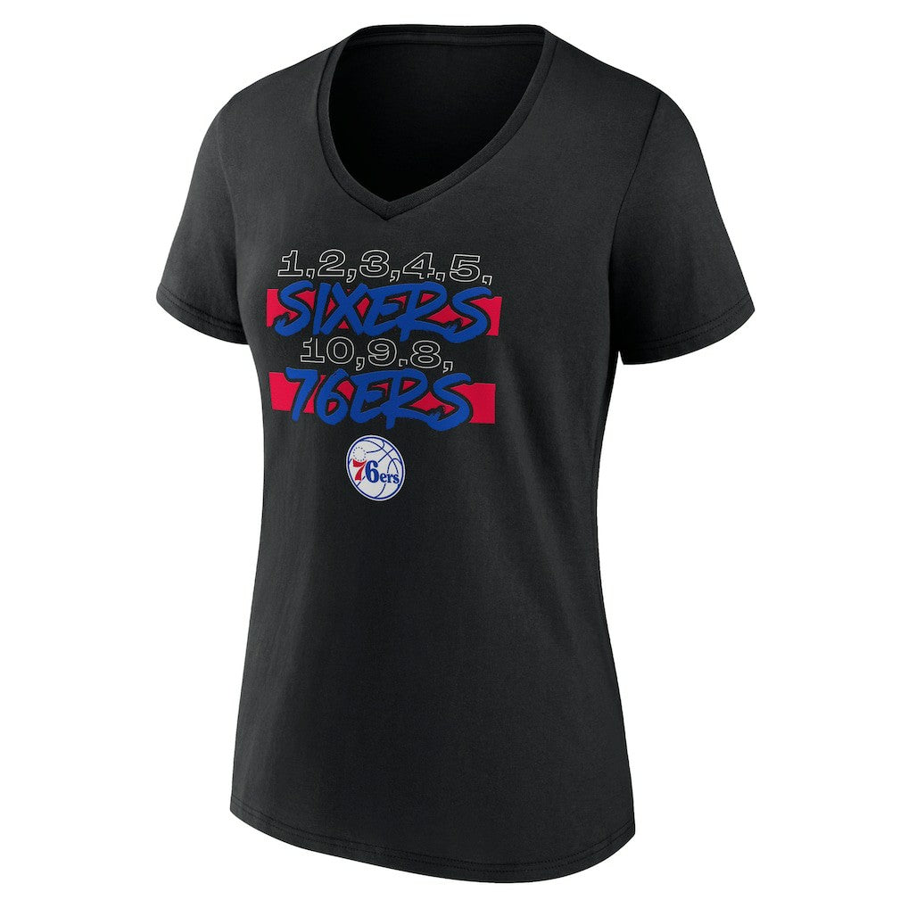 Women's Black Philadelphia 76ers Core Hometown V-Neck T-Shirt online