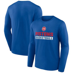 Detroit Pistons Let's Go Long Sleeve T-Shirt sale - Royal on sale