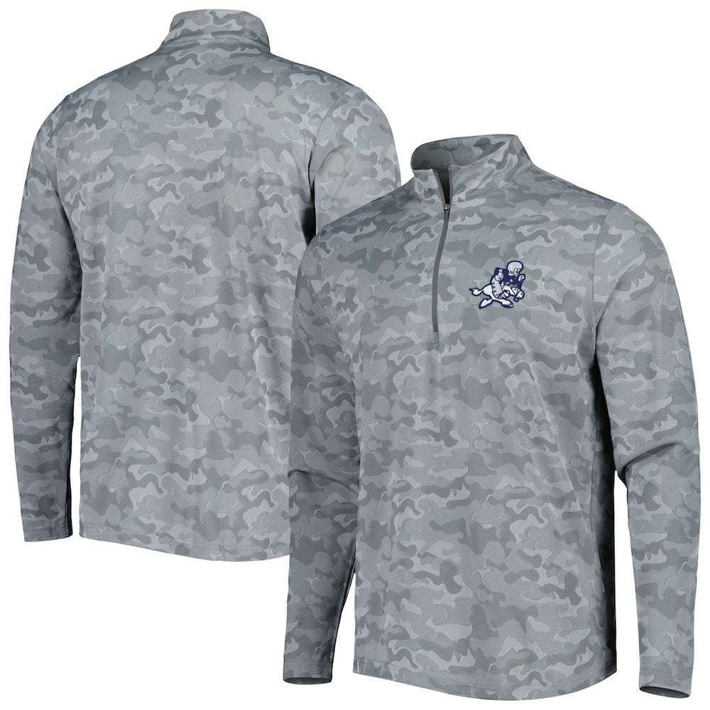 Dallas Cowboys Antigua Brigade Throwback Quarter-Zip Top - Gray outlet