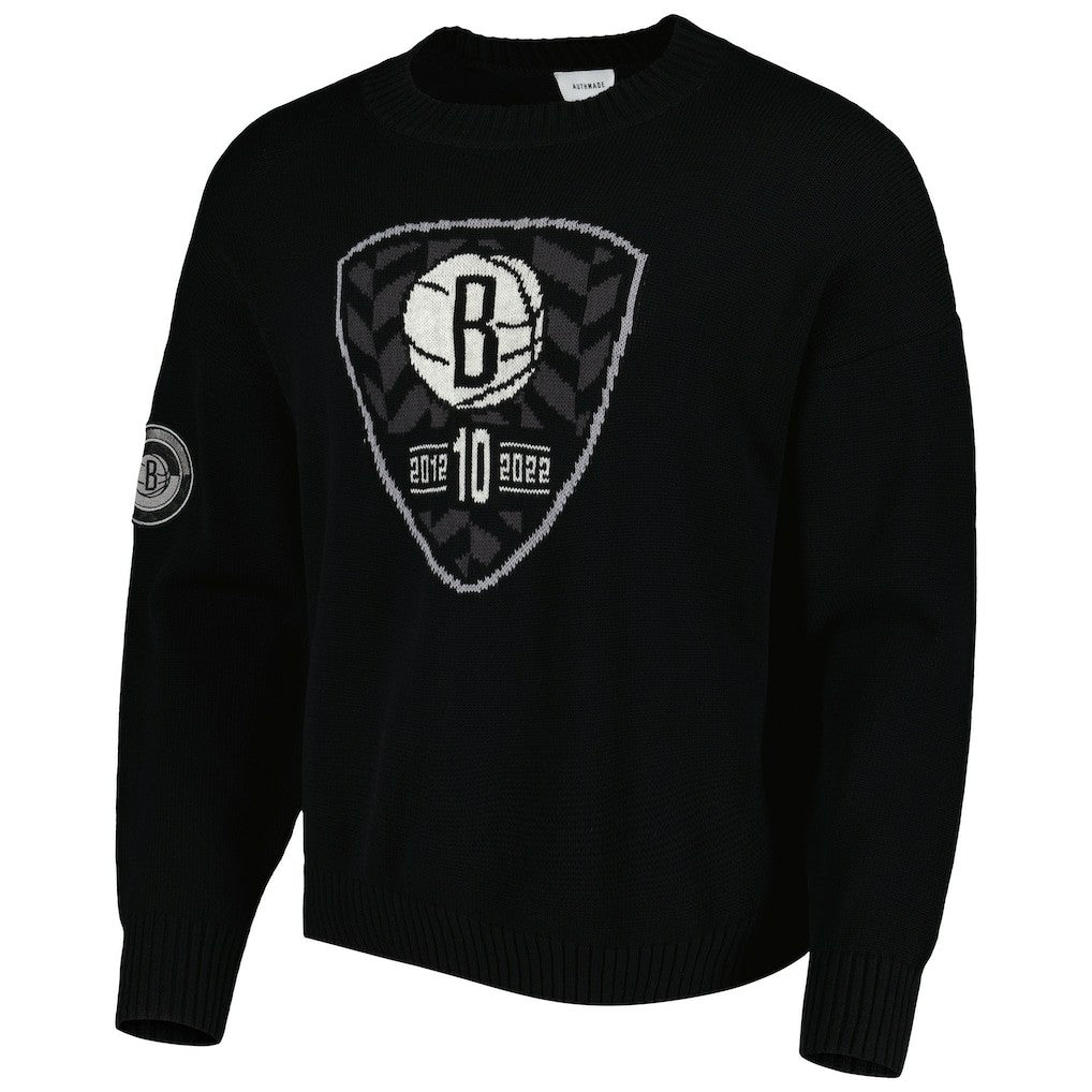 Brooklyn Nets AUTHMADE 10th Anniversary Pullover Sweater - Black shop