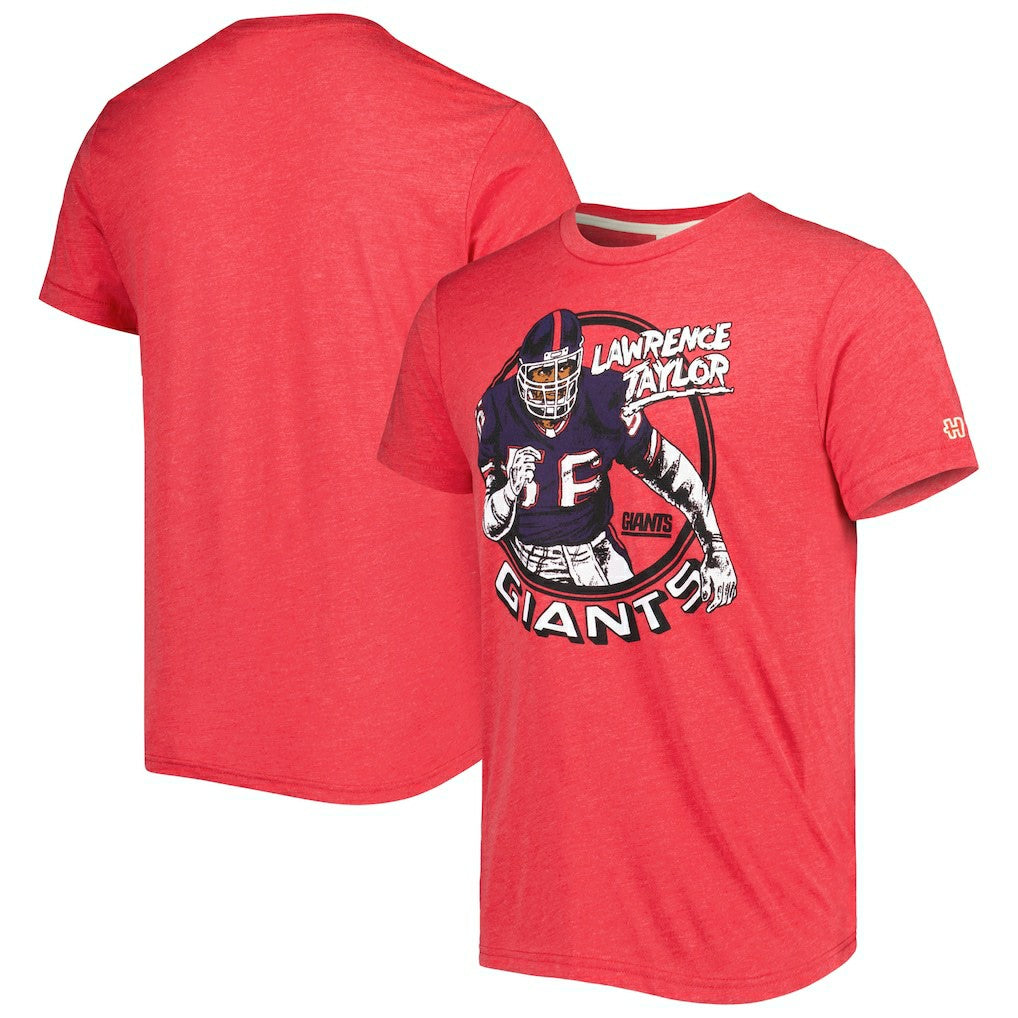 Lawrence Taylor New York Giants Homage Unisex Caricature Retired Player Tri-Blend T-Shirt - Red cheap