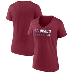 Colorado Avalanche Women's Primary Play V-Neck T-Shirt Burgundy