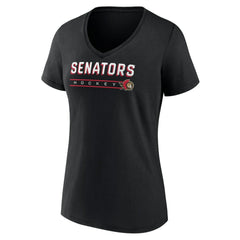 Ottawa Senators Women's Primary Play V-Neck T-Shirt Black