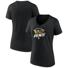 Pittsburgh Penguins Women's Active Edge V-Neck T-Shirt Black