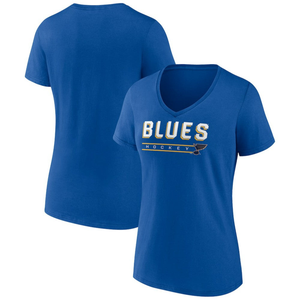 St. Louis Blues Women's Primary Play V-Neck T-Shirt Blue