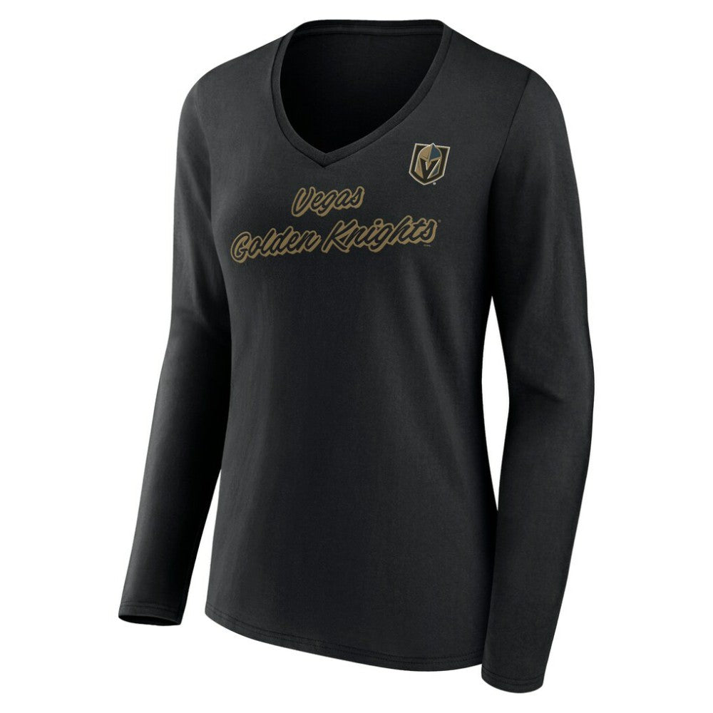 Vegas Golden Knights Women's Forge Long Sleeve V-Neck T-Shirt Black