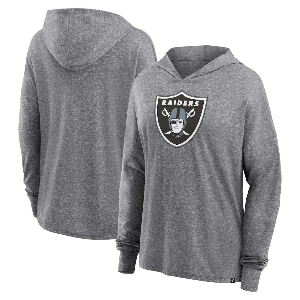 Las Vegas Raiders Women's Cozy Primary Pullover Hoodie - Heather Gray on sale