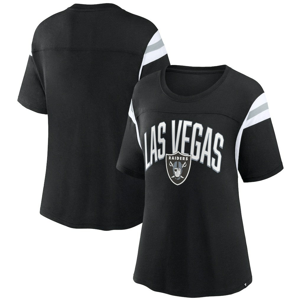 Las Vegas Raiders Women's Earned Stripes T-Shirt - Black discount