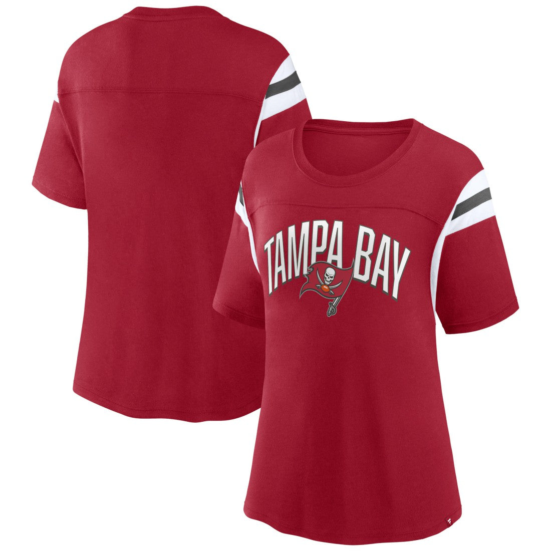 Tampa Bay Buccaneers Women's Earned Stripes T-Shirt - Red for sale