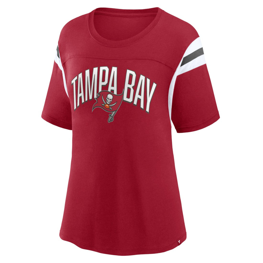 Tampa Bay Buccaneers Women's Earned Stripes T-Shirt - Red for sale