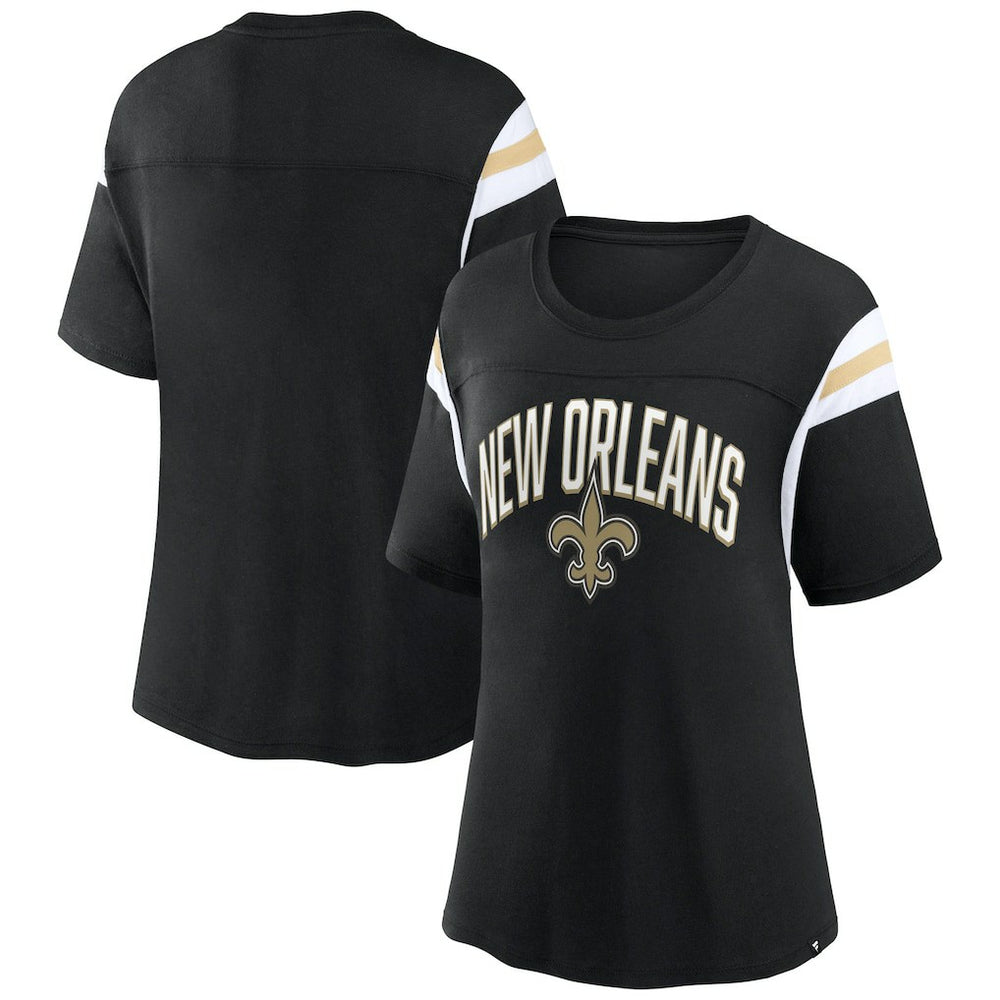New Orleans Saints Women's Earned Stripes T-Shirt - Black sale