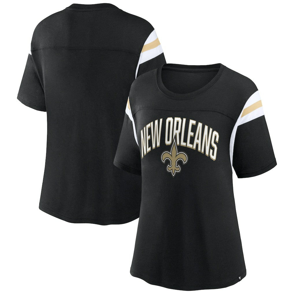 New Orleans Saints Women's Earned Stripes T-Shirt - Black sale