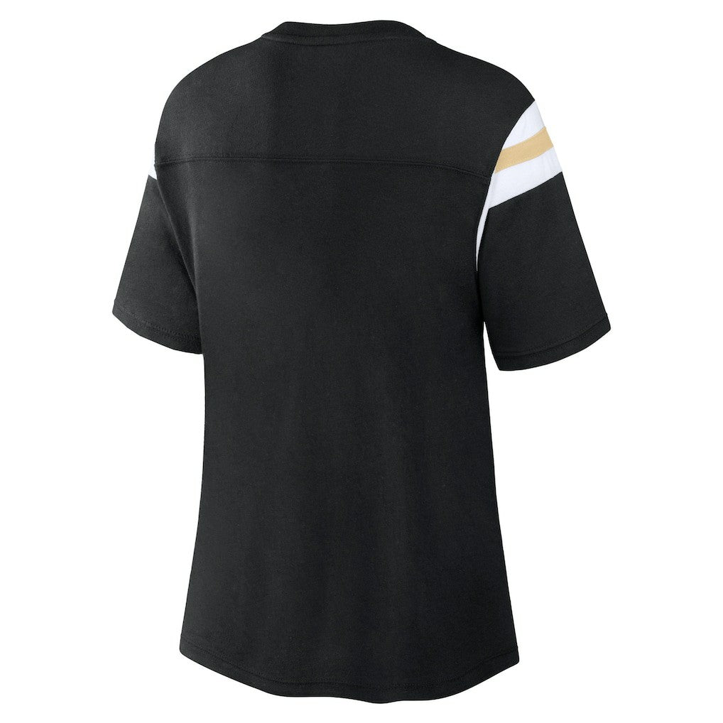 New Orleans Saints Women's Earned Stripes T-Shirt - Black sale