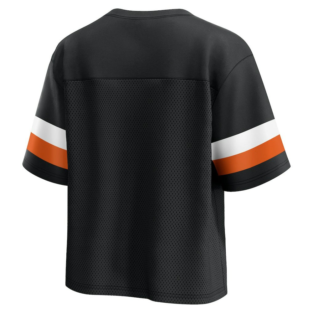 Cincinnati Bengals Women's Established Jersey Cropped V-Neck T-Shirt - Black sale