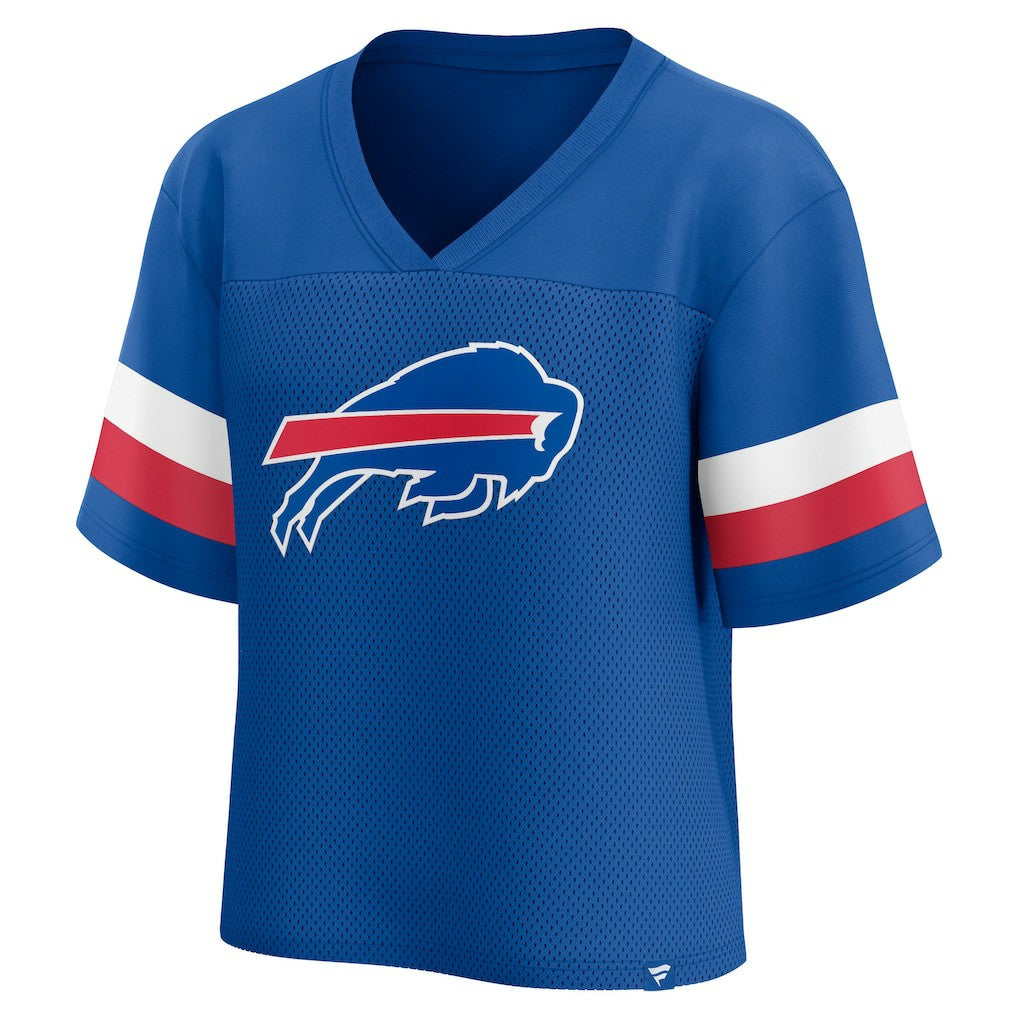 Buffalo Bills Women's Established Jersey Cropped V-Neck T-Shirt - Royal discount