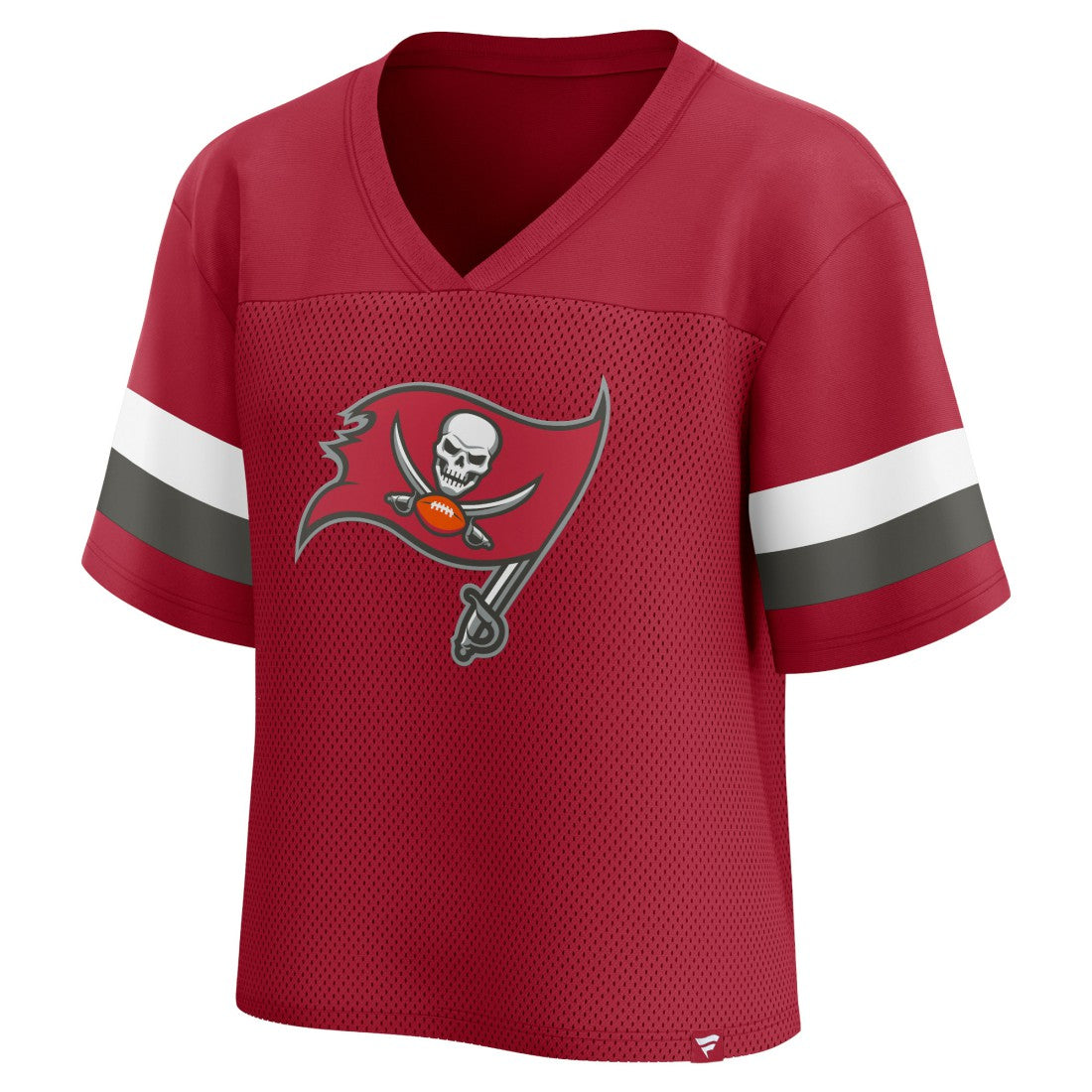Tampa Bay Buccaneers Women's Established Jersey Cropped V-Neck T-Shirt - Red for sale