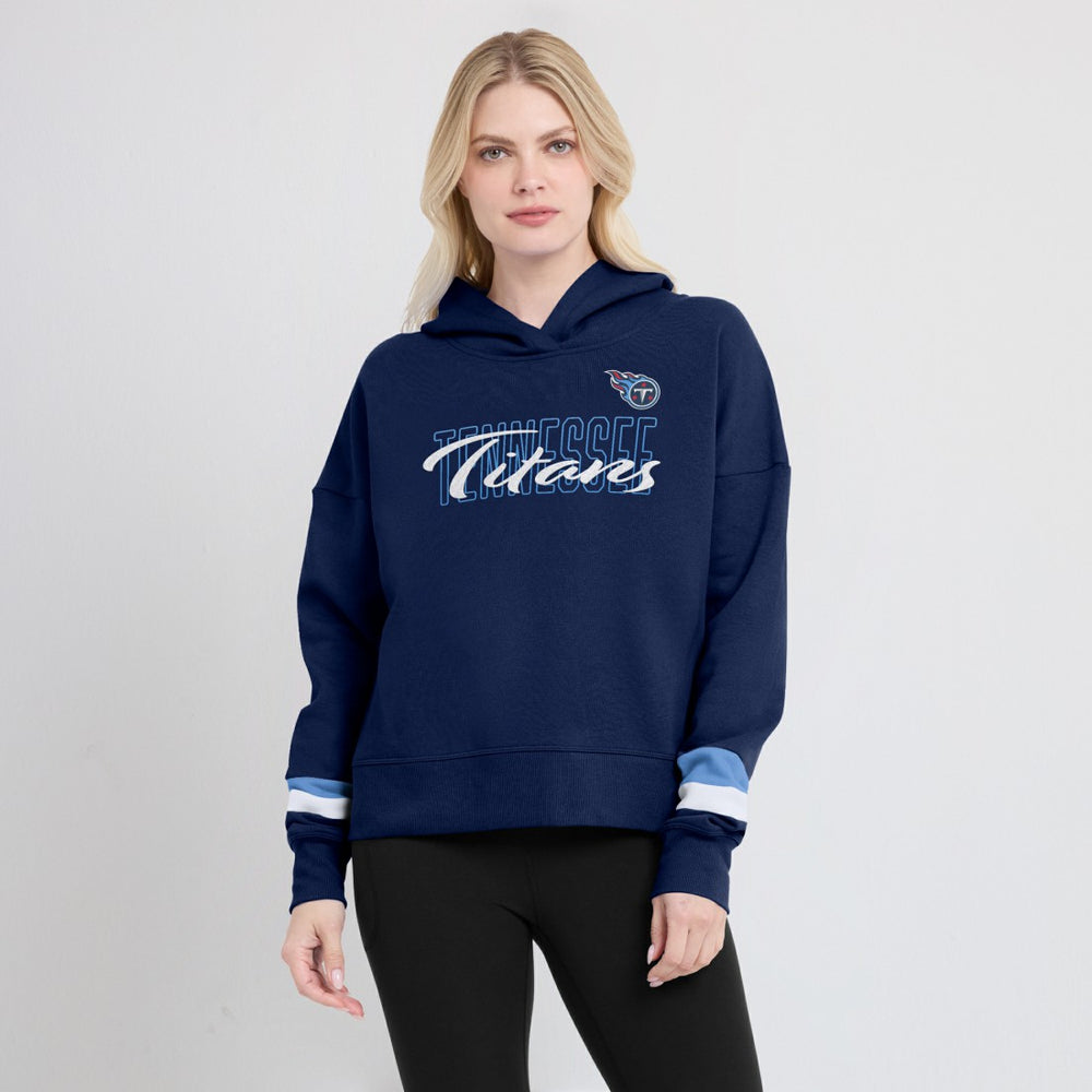Tennessee Titans Women's Over Under Pullover Hoodie - Navy sale