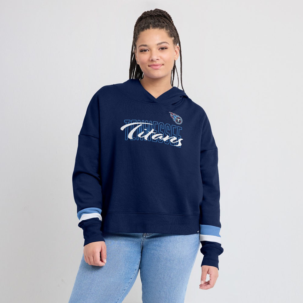 Tennessee Titans Women's Over Under Pullover Hoodie - Navy sale